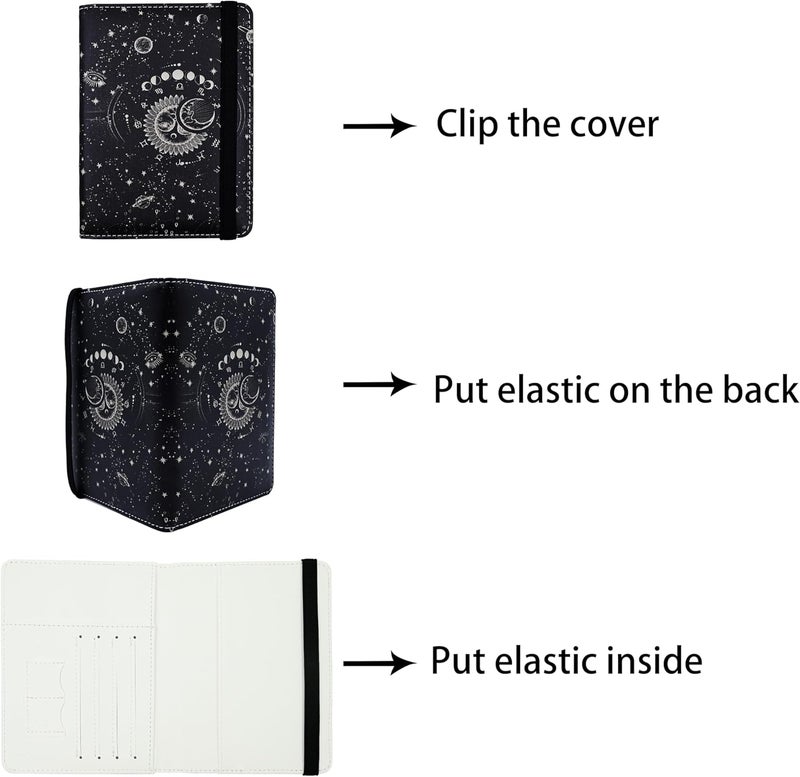 bassyil Passport Holder for Women and Men PU Leather Passport Cover for Travel (Sun Moon) - Image 3